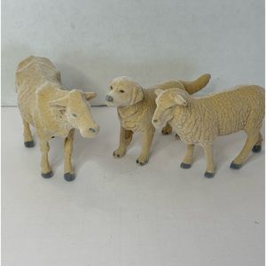 Flocked Barnyard animals with sounds cow sheep dog